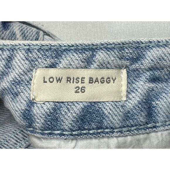PacSun Women's Low Rise Baggy Light Wash Blue Denim Jeans - Size 26 (28x28.5) - Picture 4 of 6